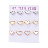 Heart 304 Stainless Steel Shell Stud Earrings STAS-D188-10-2