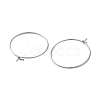 304 Stainless Steel Hoop Earrings Findings STAS-I120-60B-P-2