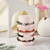 Fashewelry 5Pcs 5 Style Natural Mixed Stone Chip Beads Stretch Bracelets for Women BJEW-FW0001-03-5