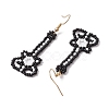 Glass Seed Bead Guitar Dangle Earrings EJEW-MZ00274-4