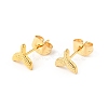 304 Stainless Steel Tiny Whale Tail Stud Earrings with 316 Stainless Steel Pins for Women EJEW-J043-15G-1