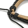 PU Leather & Waxed Cords Triple Layer Multi-strand Bracelets BJEW-G709-06B-AS-3