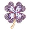 Cubic Zirconia Clover Brooch Pin JBR105D-1