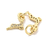 Brass Micro Pave Clear Cubic Zirconia Charms KK-Z044-31G-2