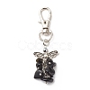 Natural Obsidian Beaded Cluster Pendant Decorates HJEW-JM00697-02-1