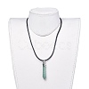 Pointed Natural Gemstone Pendant Necklaces NJEW-JN02550-5