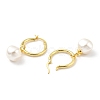 Plastic Pearl Dangle Hoop Earrings EJEW-A070-01G-2