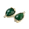 Dyed Natural Malaysia Jade Faceted Teardrop Connector Charms G-B081-03G-03-2