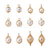 Spritewelry 24Pcs 6 Style ABS Plastic Imitation Pearl Wire Wrapped Pendants KK-SW0001-07-2