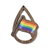 Rainbow/Pride Flag Theme Single Face Printed Aspen Wood Big Pendants WOOD-G014-02D-2