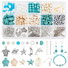 PandaHall Elite DIY Synthetic Turquoise Beaded Dangle Earring Making Kit DIY-PH0022-46-1