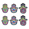 ARRICRAFT 6pcs 3 style Computerized Embroidery Cloth Iron On Sequins Patches PATC-AR0001-01-1
