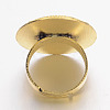 Vintage Adjustable Iron Finger Ring Components Alloy Cabochon Bezel Settings X-PALLOY-Q300-04AG-NR-4