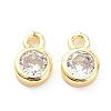 Brass Micro Pave Clear Cubic Zirconia Charms Pendants ZIRC-K086-23G-1