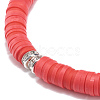6Pcs 6 Colors Handmade Polymer Clay Heishi Surfer Stretch Bracelet Sets BJEW-JB08690-5