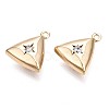 Brass Micro Pave Clear Cubic Zirconia Charms KK-Q764-001-2