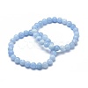Natural & Dyed White Jade Bead Stretch Bracelets X-BJEW-K212-C-018-1