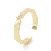 Clear Cubic Zirconia Open Cuff Ring RJEW-E072-20G-1
