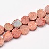 Flat Round Electroplated Natural Druzy Quartz Crystal Beads Strands G-A141-8mm-A03-1