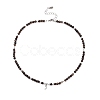 2Pcs 2 Style Clear Cubic Zirconia Moon & Star Charm Necklaces Set NJEW-JN04149-2