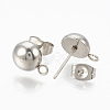 201 Stainless Steel Stud Earring Findings X-STAS-Q225-16A-8mm-2