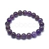 Natural Amethyst Bead Stretch Bracelets BJEW-K212-B-034-2