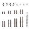 304 Stainless Steel Slide On End Clasp Tubes & Open Jump Rings & Lobster Claw Clasps & Chain Extender STAS-TA0004-65P-15
