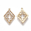 Brass Cubic Zirconia Pendants KK-T038-369G-2