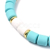 Polymer Clay Column Beaded Stretch Bracelets BJEW-JB09782-05-4