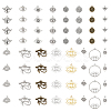 CHGCRAFT 64Pcs 16 Style Tibetan Style Zinc Alloy Pendant & Pendant Rhinestone Settings FIND-CA0006-89-1