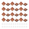 Unicraftale 30Pcs Camel Natural Wood Stud Earrings EJEW-UN0002-33B-1