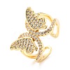 Brass Micro Pave Cubic Zirconia Cuff Ring RJEW-F116-31G-3