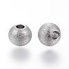 201 Stainless Steel Textured Beads STAS-P108-05-3