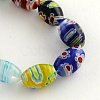 Oval Handmade Millefiori Glass Beads Strands X-LK-R004-37-1
