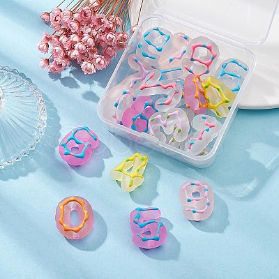 20Pcs Transparent Frosted Acrylic Beads OACR-YW0001-59-1