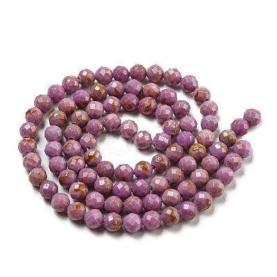 Natural Lepidolite/Purple Mica Stone Beads Strands G-NH0011-A01-02-1