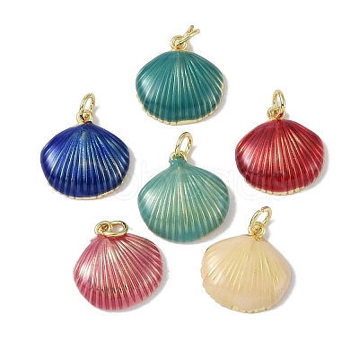 Brass Enamel Pendants KK-E110-07G-1