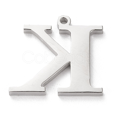 Tarnish Resistant 304 Stainless Steel Letter Pendant Rhinestone Settings STAS-J028-01K-1