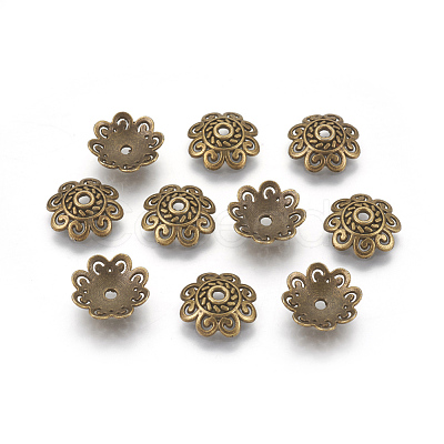 Tibetan Style Alloy Bead Caps X-TIBE-60309-AB-FF-1