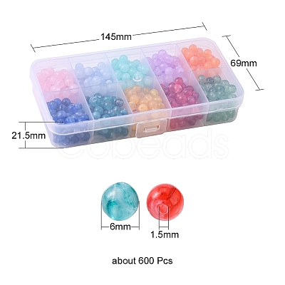 600Pcs 10 Colors Round Imitation Gemstone Acrylic Beads OACR-YW0001-93-1