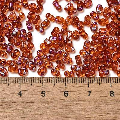 Spray Painted Glass Seed Beads SEED-F005-05A-04-1