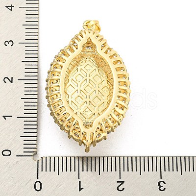 Brass Micro Pave Clear Cubic Zirconia Pendants KK-P263-20B-KCG-1