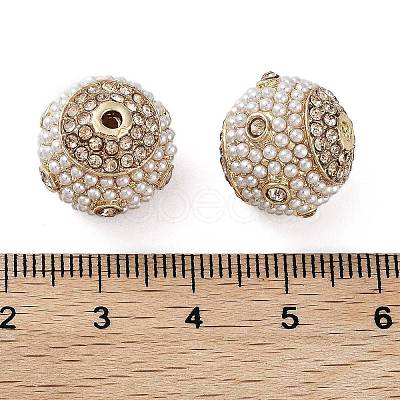 Golden Plated Alloy Rhinestone Beads FIND-E046-12G-1