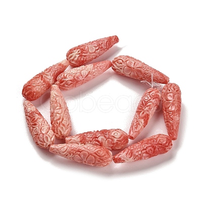 Synthetic Shell Carved Beads Strands SHEL-H007-03A-01-1