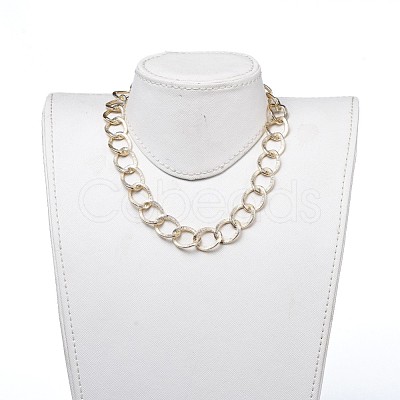 Aluminum Curb Chain Necklaces NJEW-JN02797-02-1