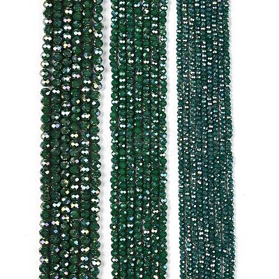 Electroplate Glass Beads Strands EGLA-A044-P6mm-B09-1