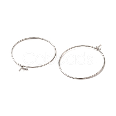 304 Stainless Steel Hoop Earrings Findings STAS-I120-60B-P-1