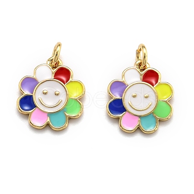 Brass Enamel Charms KK-O135-01B-1