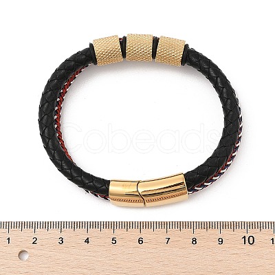 Braided Leather Multi-strand Bracelets BJEW-Z081-15G-1