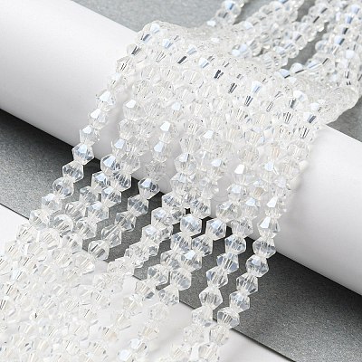 Transparent Electroplate Glass Beads Strands GLAA-F029-2mm-C13-1